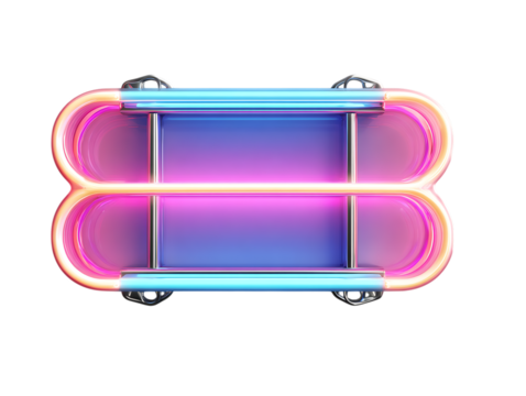 Retro Neon Sign Glowing