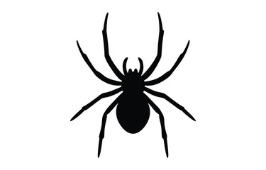 Simple black silhouette of spider vector flat illustration design