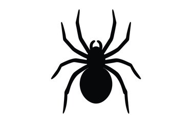 Simple black silhouette of spider vector flat illustration design