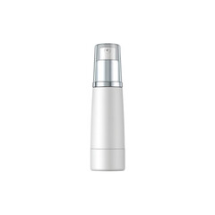 White Cosmetic Bottle with Pump Dispenser Mockup - Isolated on Black Background