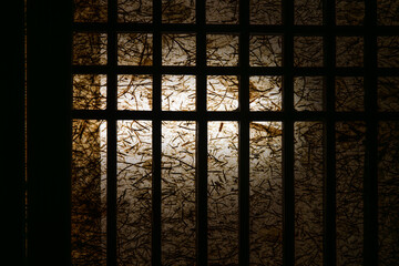 traditional Korean sliding door at the cafeteria