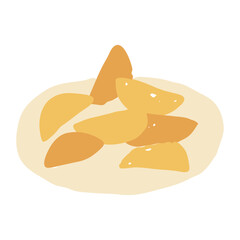 Hand Drawn Country Potatoes Icon. Playful Fast Food Vector illustration with rough crayon chalk grunge texture. Cafe and menu design
