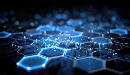 Fototapeta premium Abstract hexagonal circuit board design