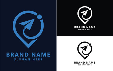 Abstract pin location logo design inspiration