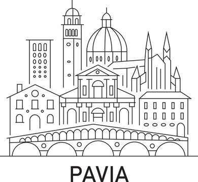 Pavia City Line Draw Simple Minimalist