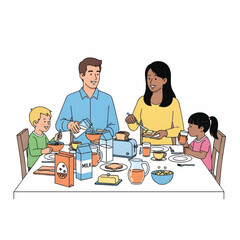 The familly are Breakfeast