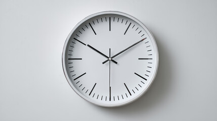 白い背景に時計