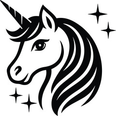 Unicorn Face, Unicorn Head design isolated transparent background