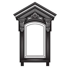 Fototapeta premium Elegant architectural frame design in black and white perfect for decorative purposes
