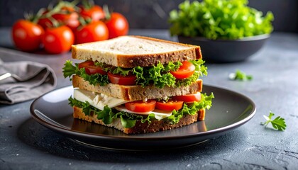 sandwich with cheese and vegetables