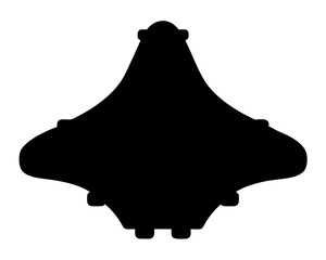 Abstract Black Silhouette of an Elaborate Object on a White Background