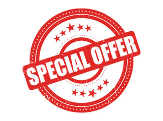 Special Offer Red Rubber Stamp Seal with a Dotted Circle