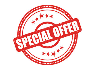 Special Offer Red Rubber Stamp Seal with a Star Border
