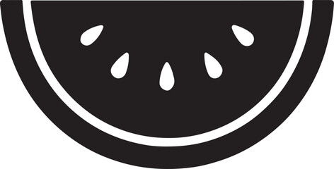 Silhouette vector EPS of a watermelon slice, perfect for summer, fresh fruit, and healthy designs.