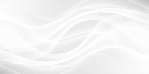 Fototapeta premium Abstract background with flowing white waves and subtle sparkling dots on a light gray base with gentle white swirls and a faint dusting of sparkling white dots on a pale gray canvas.