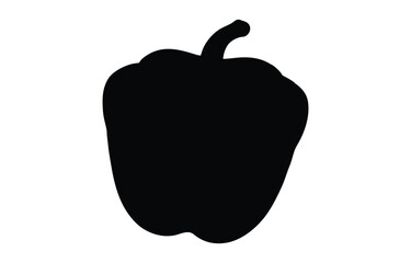Bell pepper silhouette vector, Bell pepper vegetable vector illustration on white background