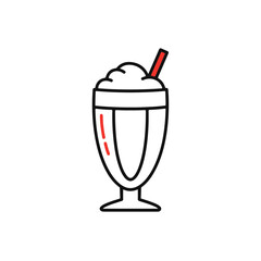 A refreshing milkshake with whipped cream in a glass.
