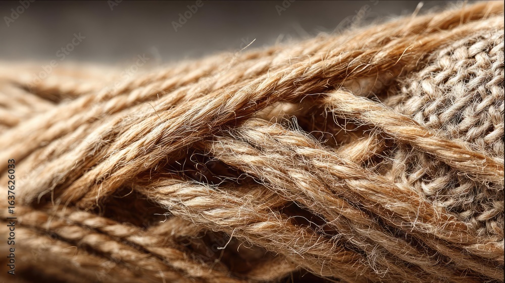 Poster torn section of knit linen concept. close-up of woven threads showcasing texture and craftsmanship.