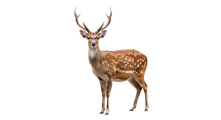 Fototapeta premium Spotted Deer Isolated on White Background