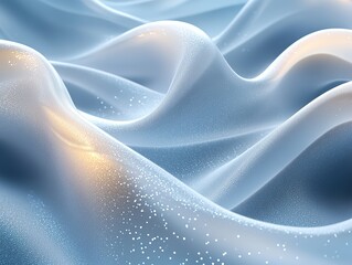 Soft Blue Satin Waves with Sparkling Glitter for Elegant Design Backgrounds