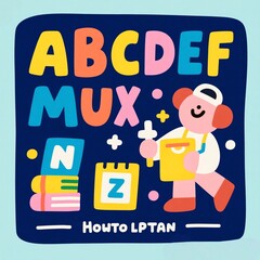 vector illustration of learning to recognize letters