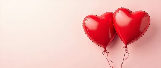 Red Heart Shaped Party Balloons Isolated on Transparent Background for Valentine's Day - Perfect for Romantic Celebrations and Festive Decor with Empty Space for Custom Text - Powered by Adobe