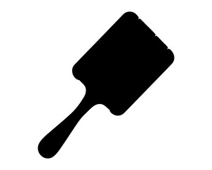 A black silhouette of a cake server or spatula isolated on white