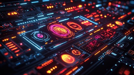 Futuristic digital interface