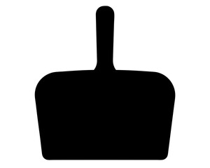 Obraz premium Black silhouette of a plastic dustpan with a simple design for cleaning