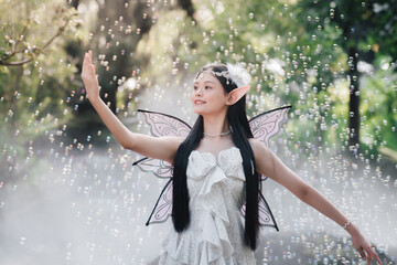 Fairytale halloween fairy dance enchanted garden fantasy photography mystical atmosphere