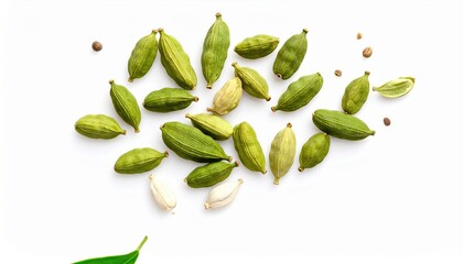 Vibrant Pile of Pio Nuts Surrounded by Fresh Green Leaves Showcasing Natural Beauty and Health Benefits