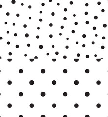 Abstract black polka dot pattern on white background, design element