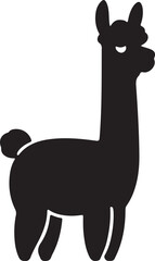 Fototapeta premium Silhouette Style Vector Alpaca Logo Icon – Minimal Farm Animal Symbol for Textile, Wool, Nature, or Eco Branding, Monochrome Llama Design Graphic for Print, Web, Fashion, and Merchandise