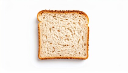 Freshly Baked Slice of Artisan Bread on a Clean White Surface Evoking Comfort and Culinary Delight