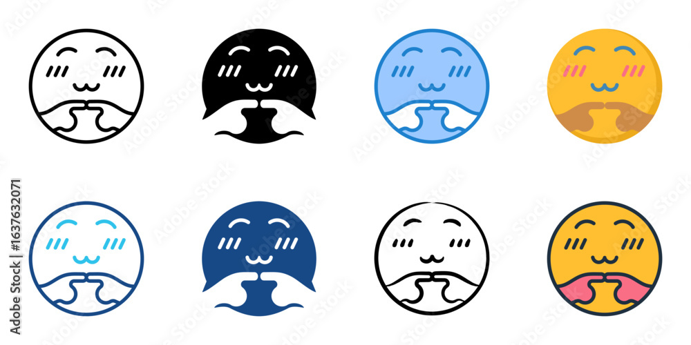 Poster embarrassed icon set multiple style collection