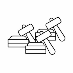 Hammer vector icon with outline. Hammer symbol. Vector icon.