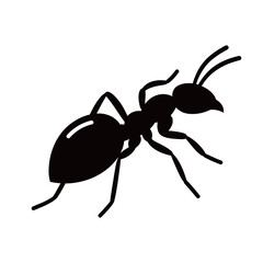 silhouette of an ant on a white background