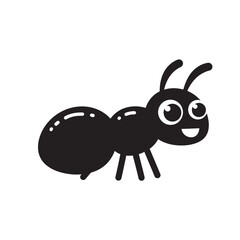 silhouette of an ant on a white background