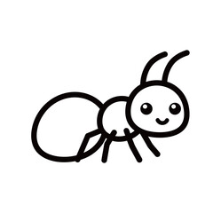 silhouette of an ant on a white background