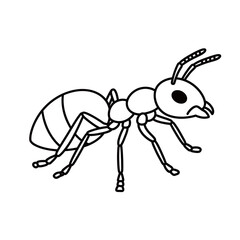 silhouette of an ant on a white background