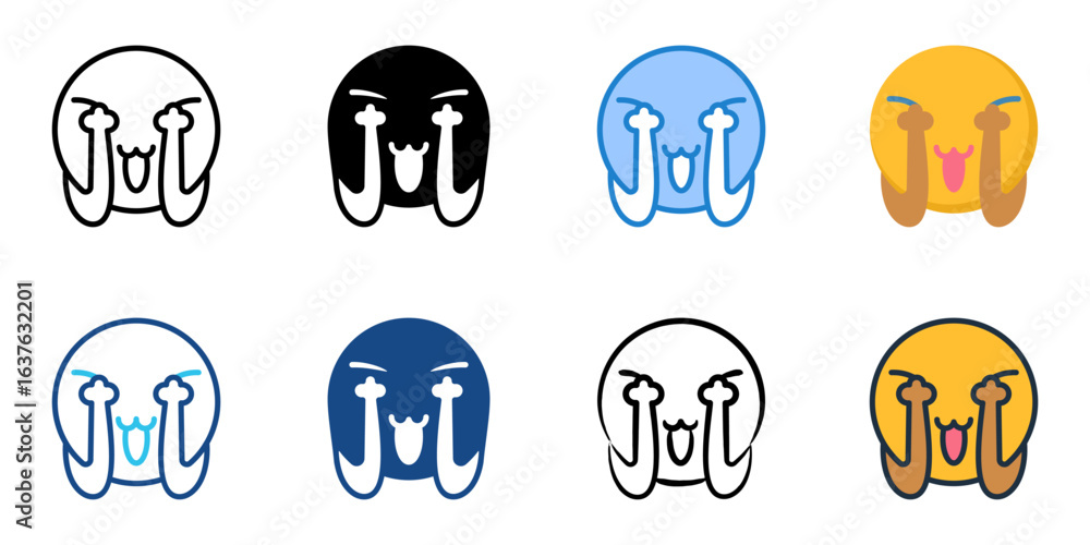 Poster shy icon set multiple style collection