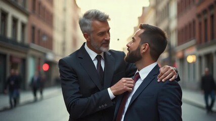 Urban Fatherhood: Capturing Devoted Dads in Thoughtful Interactions and Dignified Mentorship - Stock Photos Showcasing Unwavering Support in Urban Settings with Space for Text