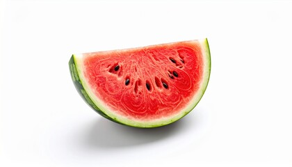 Vibrant Fresh Watermelon Slice on Pure White Background Evoking Summer Refreshment and Joyful Moments