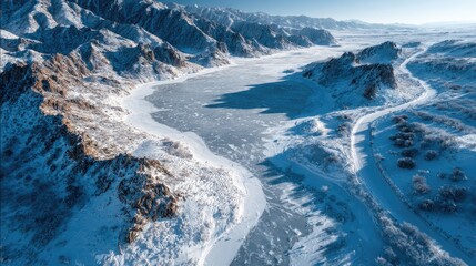 Obraz premium Frozen River Landscape