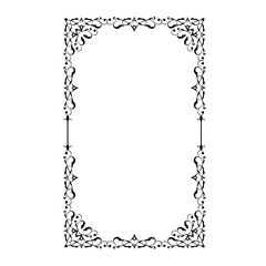 Vintage Ornamental Vector Frame – Elegant Black Vector Border, SVG