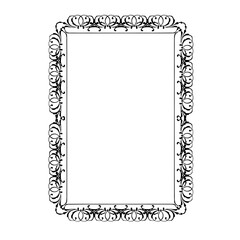 Vintage Ornamental Vector Frame – Elegant Black Vector Border, SVG