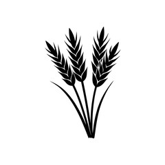 Stylized wheat sheaf on transparent background silhouette
