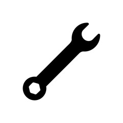 Depiction of a wrench on transparent background silhouette