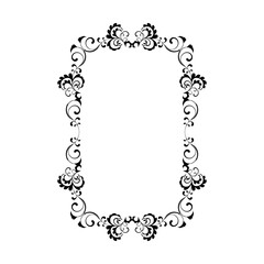 Vintage Ornamental Vector Frame – Elegant Black Vector Border, SVG