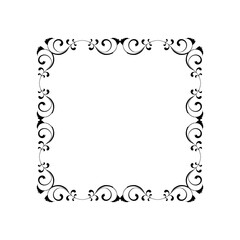 Vintage Ornamental Vector Frame – Elegant Black Vector Border, SVG